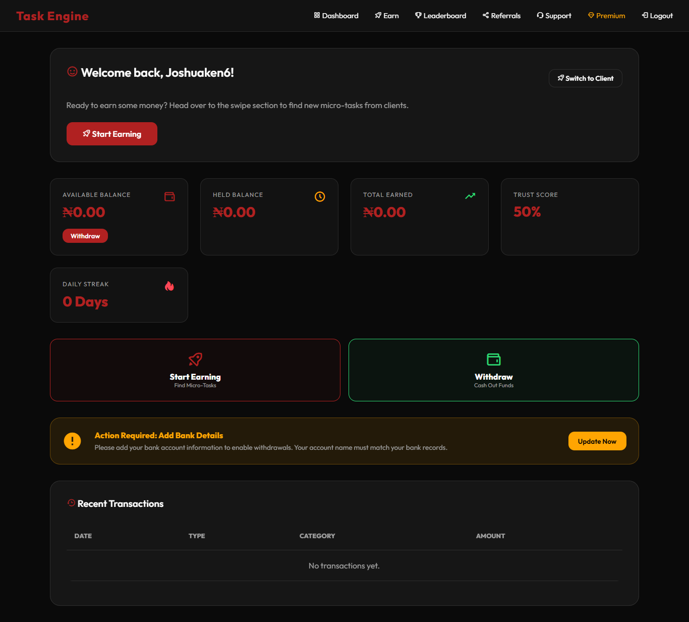 Tasks Engine screenshot