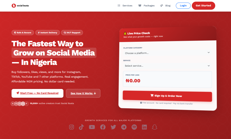 Social Busta | The Fastest Way to Grow on Social Media In Nigeria